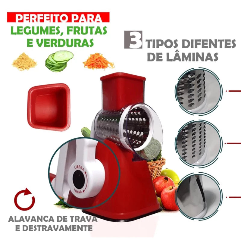 Cortador Fatiador Ralador 3 em 1 — Mandoline de Cozinha