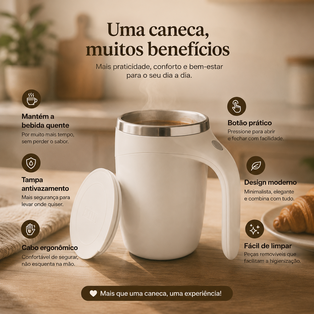 Caneca Mixer Magnética