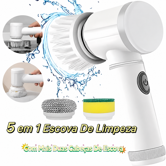 Escova Elétrica de Limpeza 5 em 1 Sem Fio — Limpador Multiuso Recarregável
